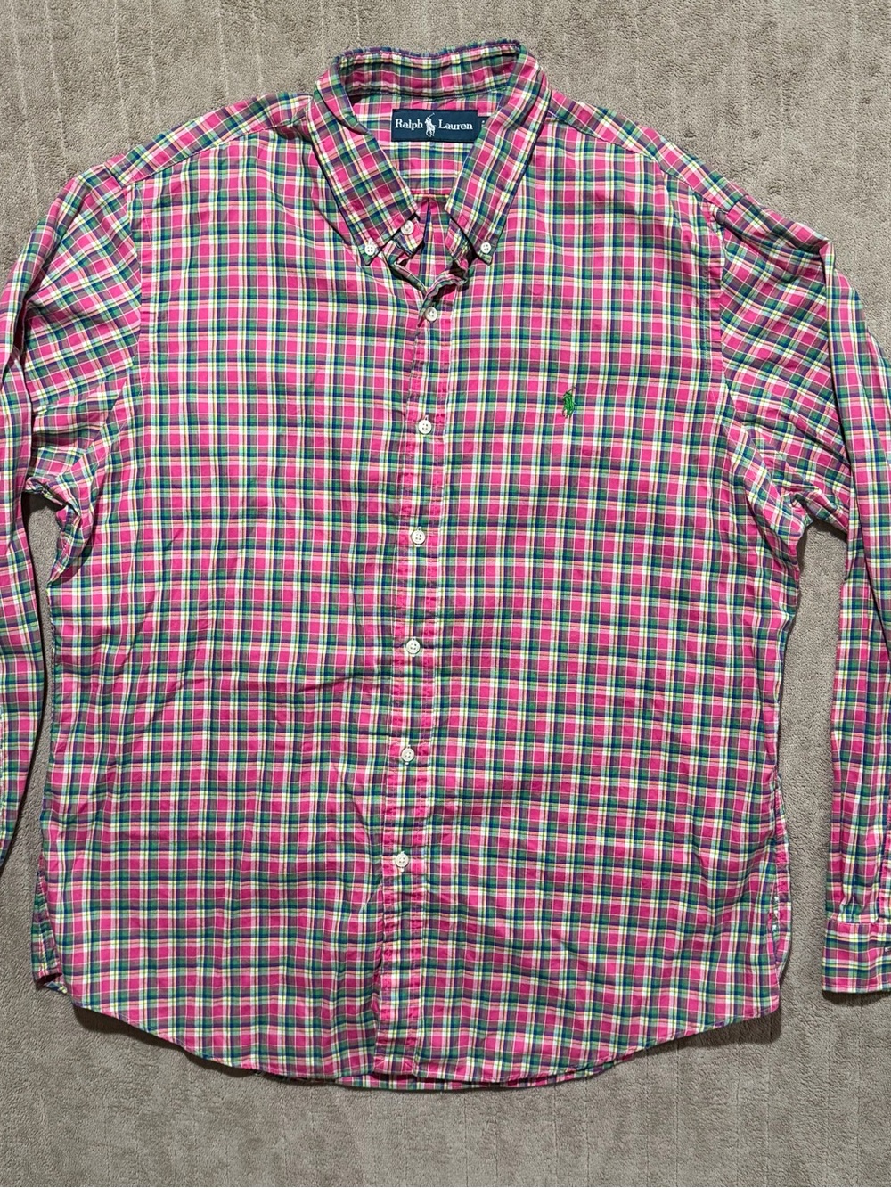 Polo Ralph Lauren Mens XL Madras Plaid Shirt Classic Multicolor Button Preppy